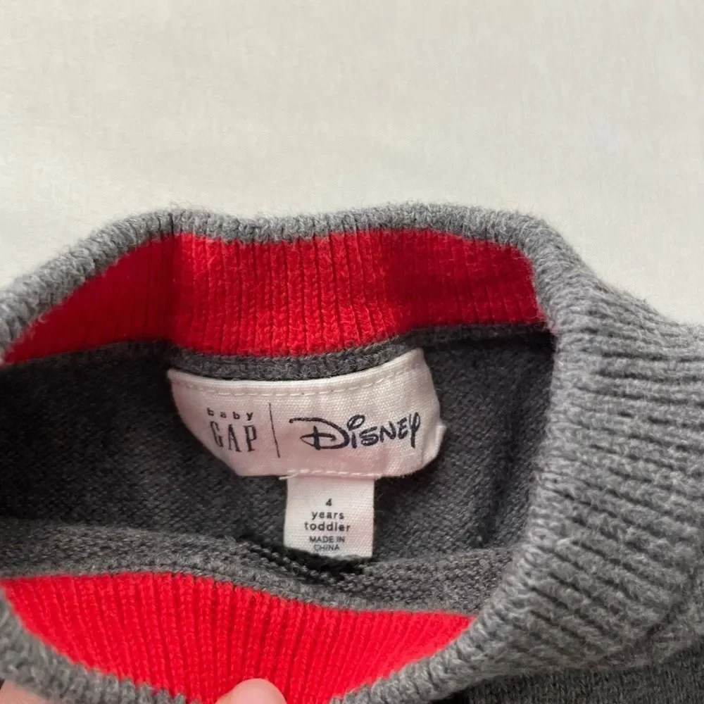Baby Gap Disney Mickey Mouse Gray Knit Sweater Toddler Boys 4 Years Pullover